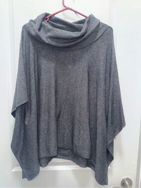 NWT Charter Club Cozy Grey Cowl Neck Women's Sweater Poncho